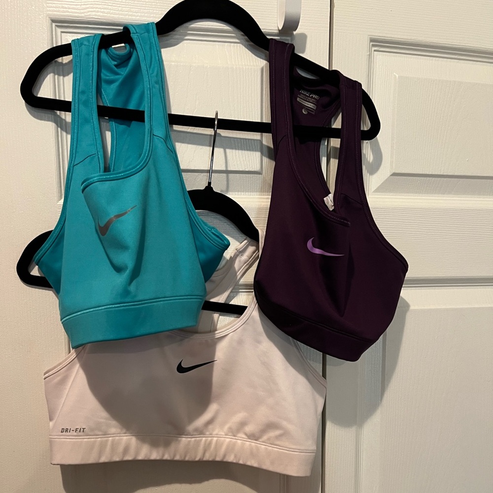 Nike Swoosh Racerback Sports Bra Bundle Size Large Purple
